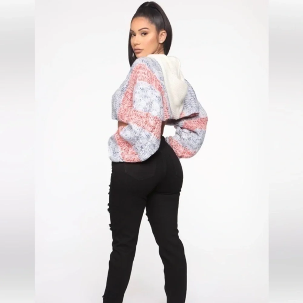 NWT Beuhla Style Lounge‎ Around Cropped Sweater - Blue/combo Multi One size - Picture 2 of 9